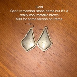 Kendra Scott Alexandra gold earrings (pewter??)